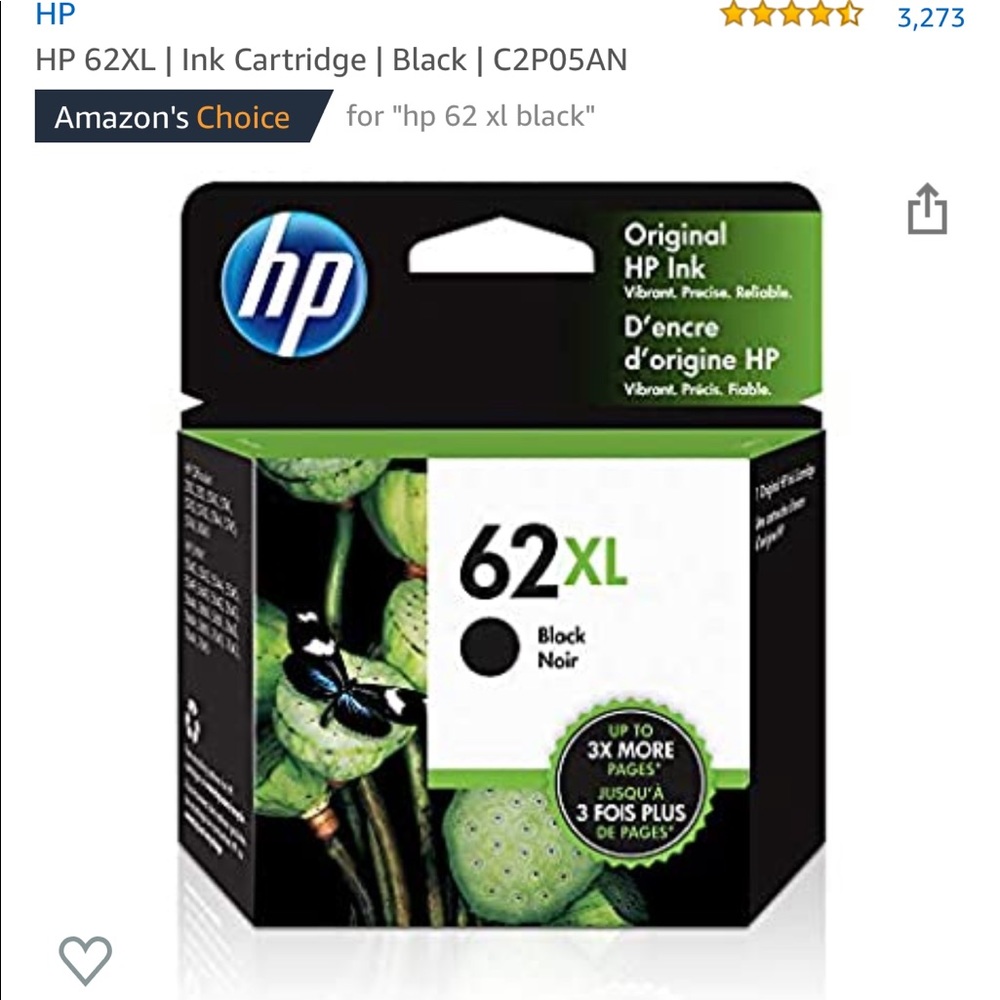 HP 62 XL Black